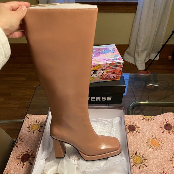 NIB Jeffrey Campbell Maximal Pink Leather Boot 7.5 - Picture 1 of 3